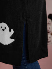 Happy Ghost Jacquard Knit Cardigan
