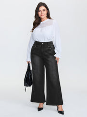 Mid-Rise Wide-Leg Jeans