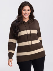 Supersoft Stripe Slit Hooded Pullover