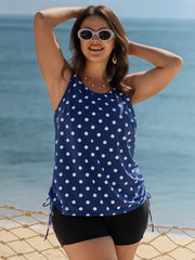 Polka Dots Side Drawstring Swim Top