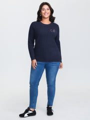 Supersoft Textured Puppy Embroidered Pullover