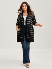 Colorful Stripes Button Detail Knit Cardigan