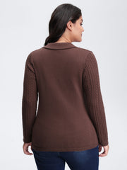 Polo Collar Textured Fitted Pullover