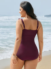 Ruched Tummy-Control Flutter Sleeve One-Piece Swimsuit