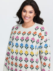 Multicolor Jacquard Pattern Pullover
