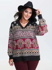 Supersoft Boho Pattern Jacquard Pullover