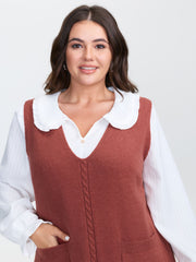 Tissue Textured Ruffled Sleeveless Pullover