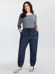 Supersoft Drawstring Waist Cuffed Jeans