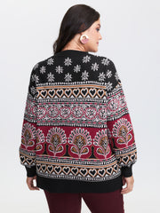 Supersoft Boho Pattern Jacquard Pullover