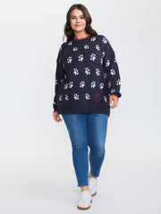 Supersoft Cute Paw Round Neck Pullover