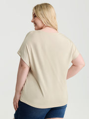 Sandy Shore Print Round Neck T-Shirt