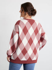 Supersoft Checkered Color Contrast Pullover