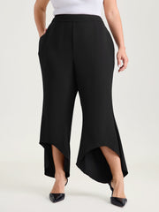 Lotus Leaf Hem Flared Hem Pants