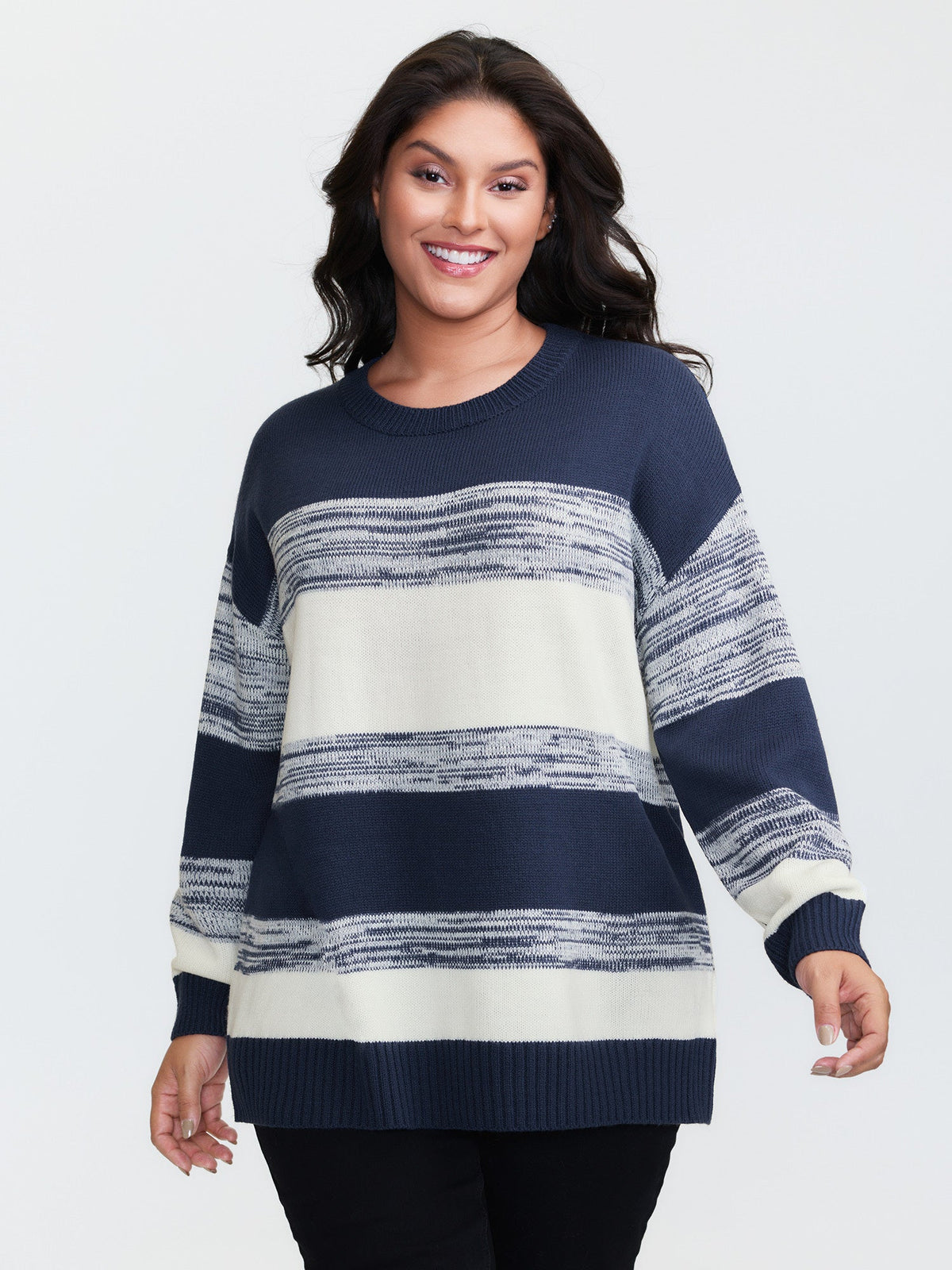 Yarn Blend Colorblock Pullover