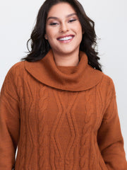 Textured Heather Turtleneck Pullover