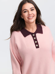 Supersoft Polo Collar Contrast Pullover