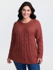 Crew Neck Cable Knit Pullover