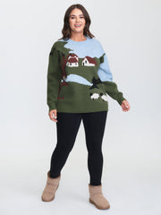 Supersoft Stretchy Farmhouse Pattern Pullover