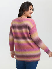 Color Gradient Heather Drop Shoulder Pullover
