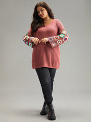 Floral Embroidered Hollow Out Pullover