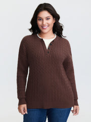 Supersoft Cable Knit Henley Pullover