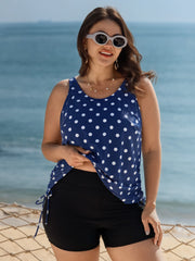 Polka Dots Side Drawstring Swim Top
