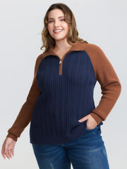 Supersoft Colorblock Half Zipper Pullover