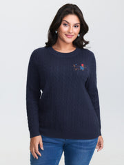 Supersoft Textured Puppy Embroidered Pullover