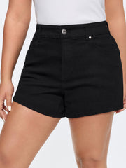 Stretchy Curvy Hem Skinny-Fit Denim Shorts