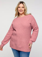 Supersoft Stretchy Bowtie Back Textured Pullover