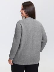 Supersoft Bowknot Neckline Ribbed Cut-Out Pullover