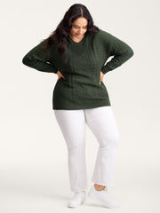 Twisted Textured Hooded Pullover