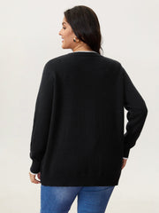 Love Pattern Embroidery Plain Pullover