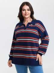 Supersoft Stripes Polo Collar Pullover