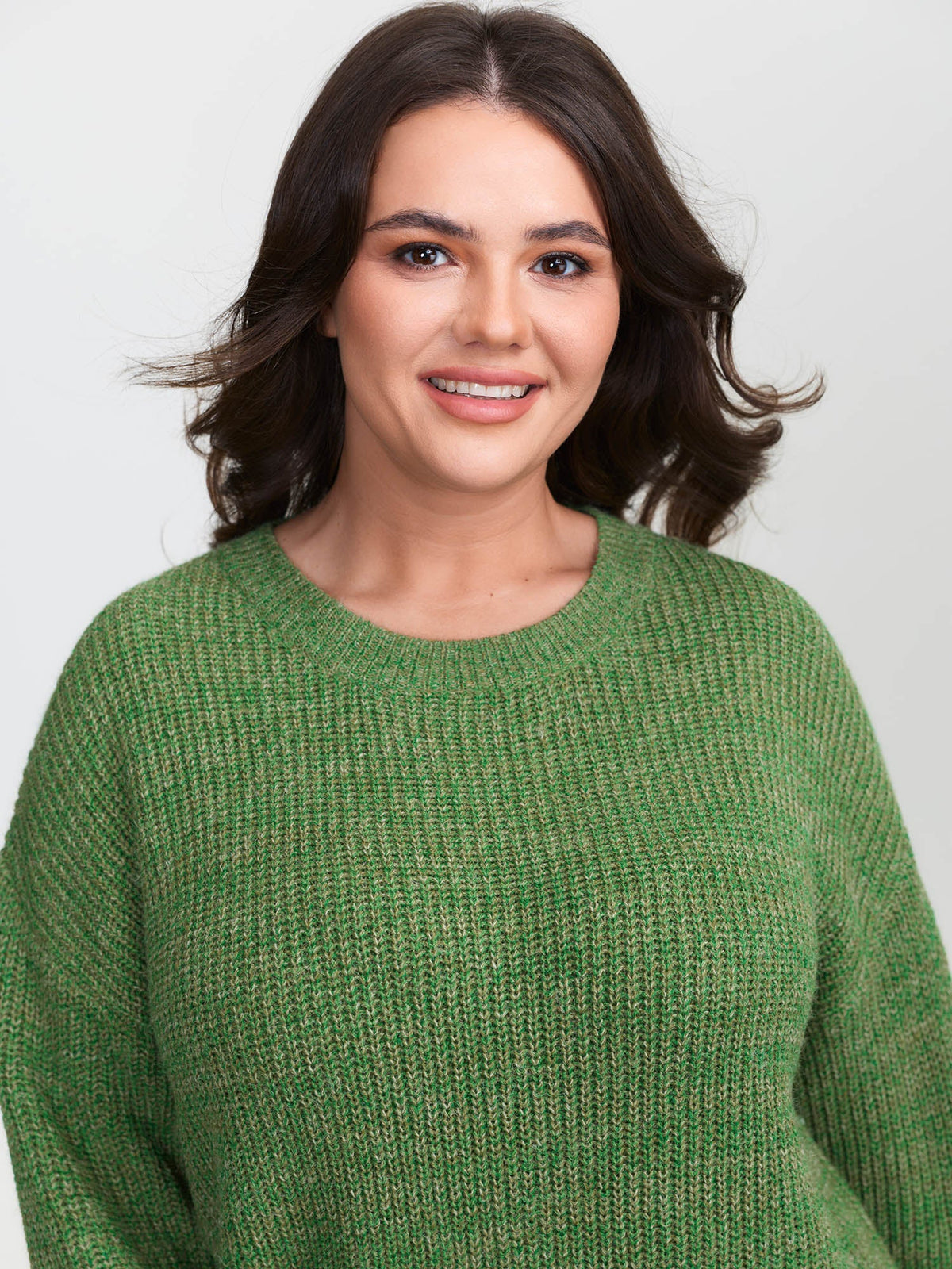 Color Blend Yarn Textured Pullover