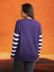 Supersoft Essentials Gothic Skull Striped Sleeves Pullover