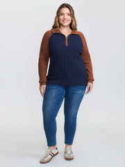 Supersoft Colorblock Half Zipper Pullover