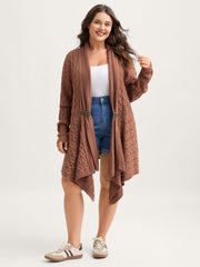 Cable Knot Irregular Hem Cardigan