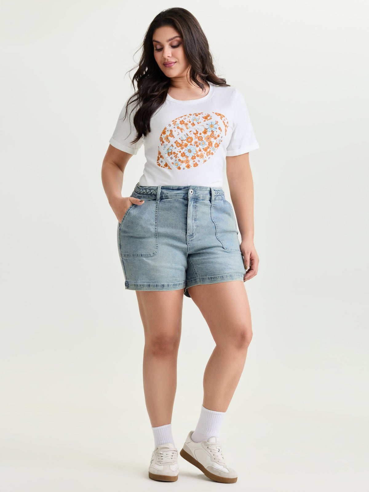 Stretchy Skinny-Fit Denim Shorts