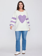 Love Pattern Jacquard Stripe Pullover