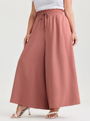 Stretchy Drawstring Waist Pockets Pants