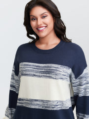 Yarn Blend Colorblock Pullover