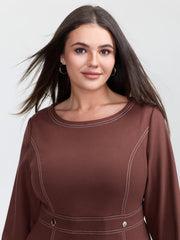 Cozy Velvety Feel Pockets Midi Dress