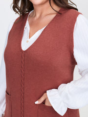 Tissue Textured Ruffled Sleeveless Pullover
