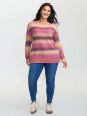 Color Gradient Heather Drop Shoulder Pullover
