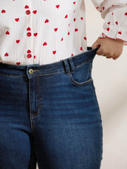 Stretchy Frayed Hem Bootcut Jeans