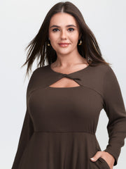 Supersoft Twisted Knot Cut-Out Midi Dress