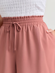 Stretchy Drawstring Waist Pockets Pants