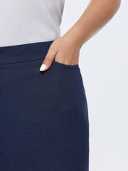 Floral Embroidered Scalloped Hem Pants
