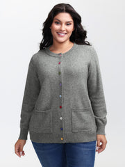 Supersoft Button Detail Ribbed Hem Pullover
